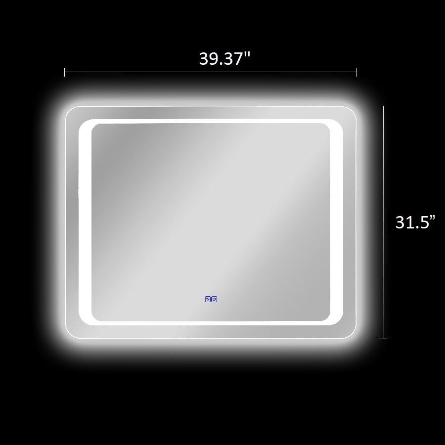 CHLOE Lighting LUMINOSITY Back Lit Rectangular TouchScreen, LED Mirror 3 Color Temperatures 3000K-6000K 39" Wide. Picture 17