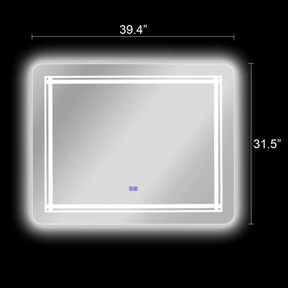 CHLOE Lighting, LUMINOSITY Back Lit Rectangular TouchScreen LED Mirror 3 Color Temperatures 3000K-6000K 39" Wide. Picture 17