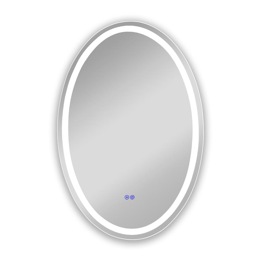 CHLOE Lighting LUMINOSITY Back Lit Oval TouchScreen LED Mirror 3 Color Temperatures 3000K-6000K 32" Height. Picture 2