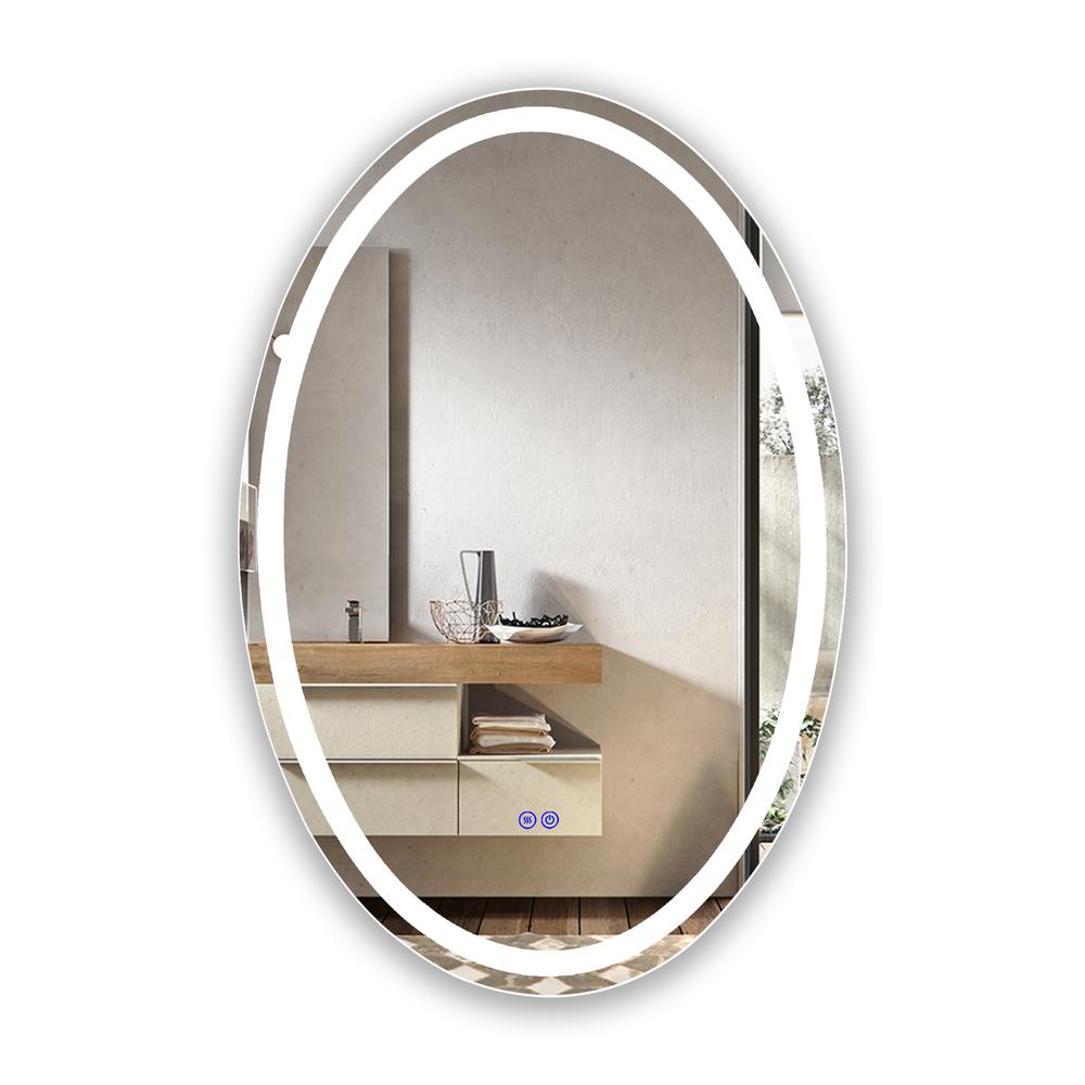 CHLOE Lighting LUMINOSITY Back Lit Oval TouchScreen LED Mirror 3 Color Temperatures 3000K-6000K 32" Height. Picture 1