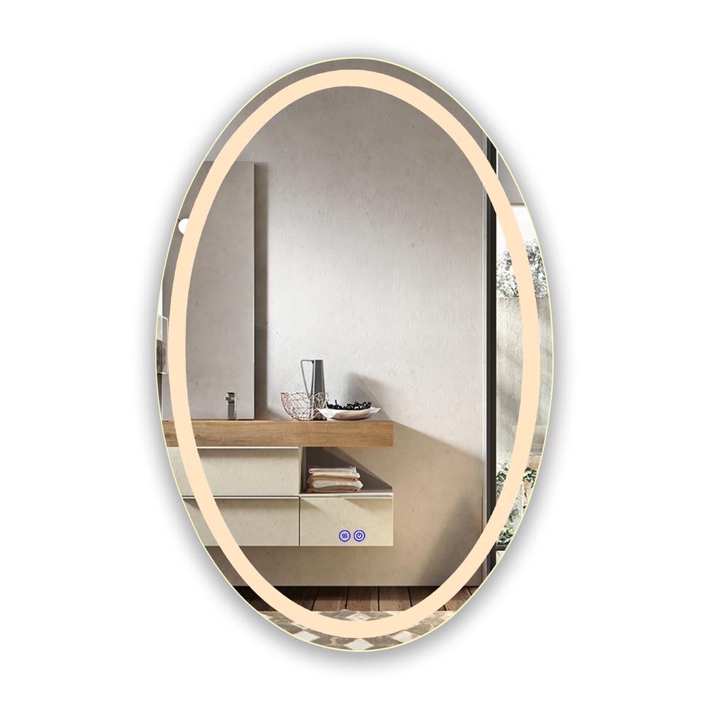 CHLOE Lighting LUMINOSITY Back Lit Oval TouchScreen LED Mirror 3 Color Temperatures 3000K-6000K 32" Height. Picture 5