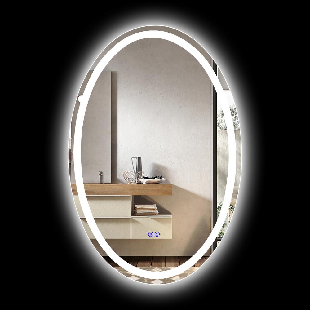 CHLOE Lighting LUMINOSITY Back Lit Oval TouchScreen LED Mirror 3 Color Temperatures 3000K-6000K 32" Height. Picture 6