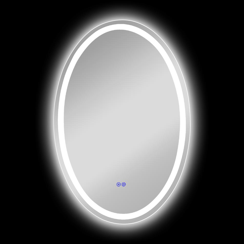 CHLOE Lighting LUMINOSITY Back Lit Oval TouchScreen LED Mirror 3 Color Temperatures 3000K-6000K 32" Height. Picture 8