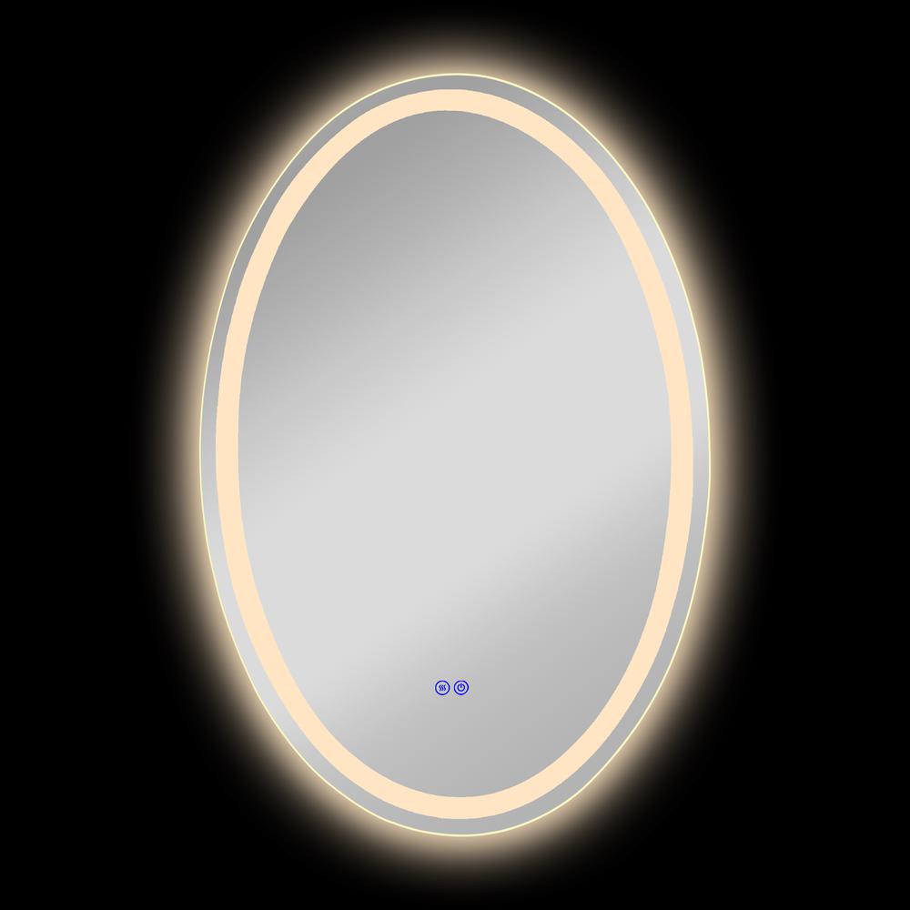 CHLOE Lighting LUMINOSITY Back Lit Oval TouchScreen LED Mirror 3 Color Temperatures 3000K-6000K 32" Height. Picture 9