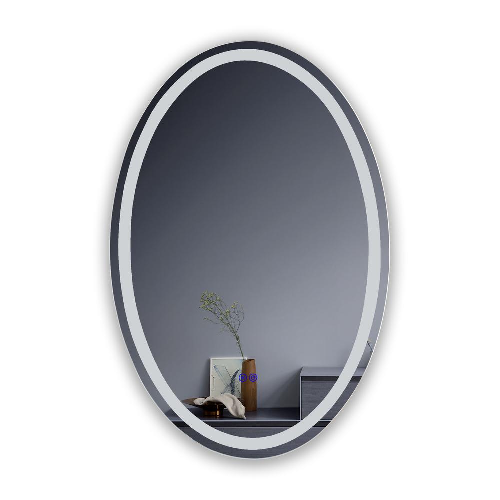 CHLOE Lighting LUMINOSITY Back Lit Oval TouchScreen LED Mirror 3 Color Temperatures 3000K-6000K 36" Height. Picture 4