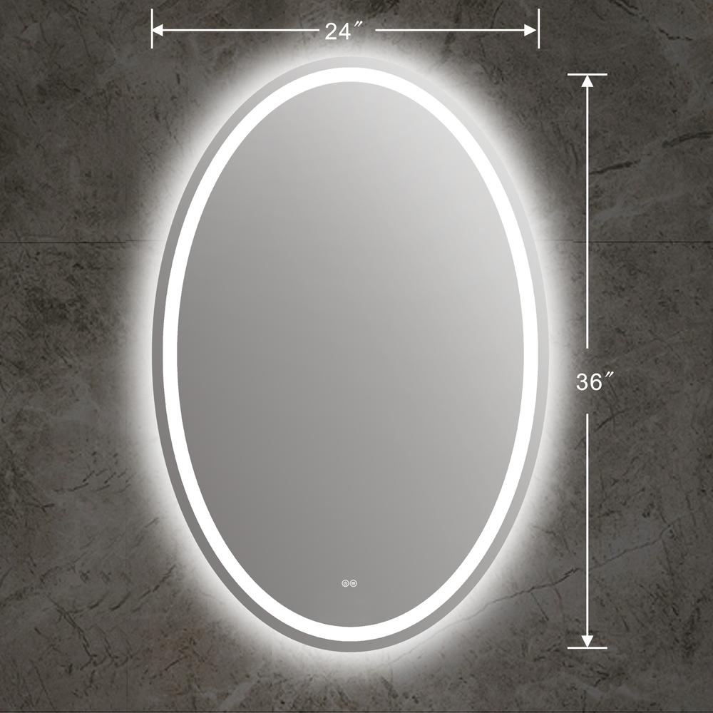 SPECULO Back Lit LED Mirror 4000K Warm White 24" Wide. Picture 1