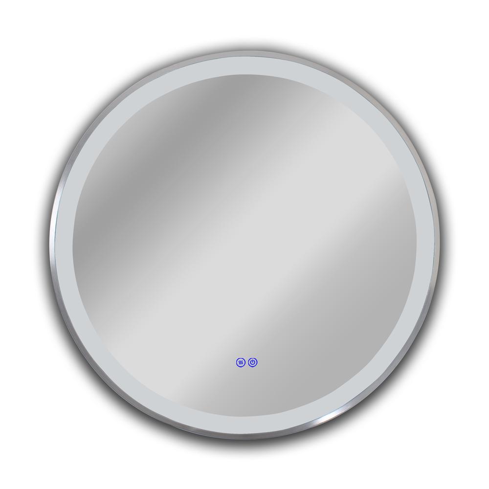 CHLOE Lighting LUMINOSITY- Embedded Round TouchScreen LED Mirror 3 Color Temperatures 3000K-6000K 24" Wide. Picture 3