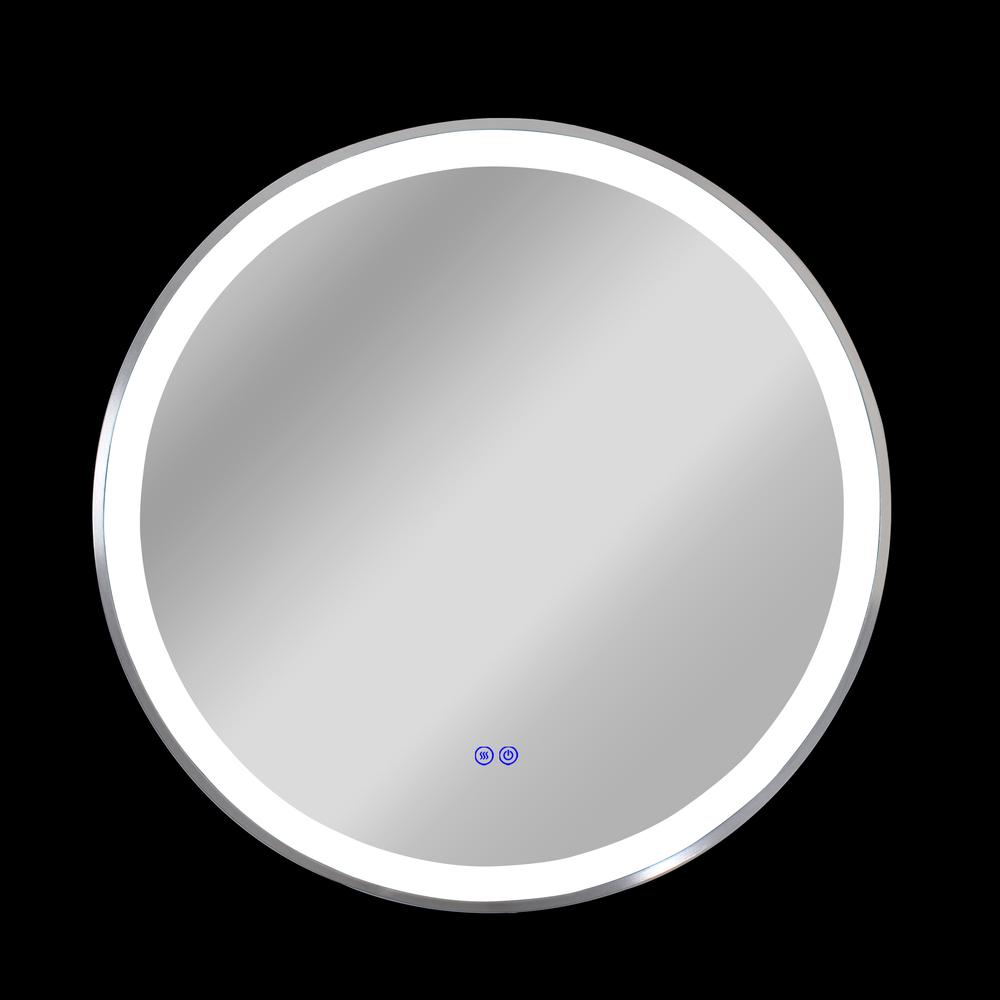 CHLOE Lighting- LUMINOSITY Embedded Round TouchScreen LED Mirror 3 Color Temperatures 3000K-6000K 30" Wide. Picture 8
