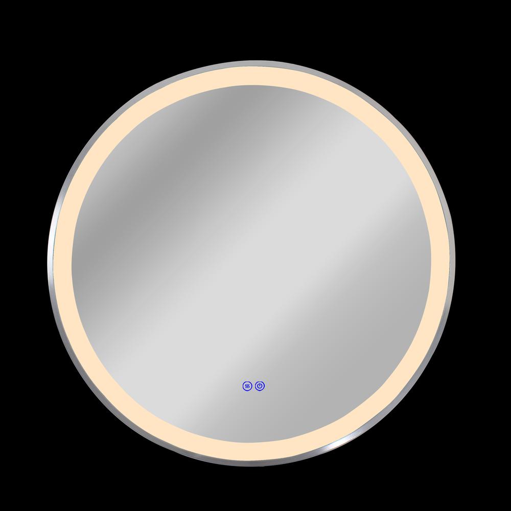 CHLOE Lighting- LUMINOSITY Embedded Round TouchScreen LED Mirror 3 Color Temperatures 3000K-6000K 30" Wide. Picture 9