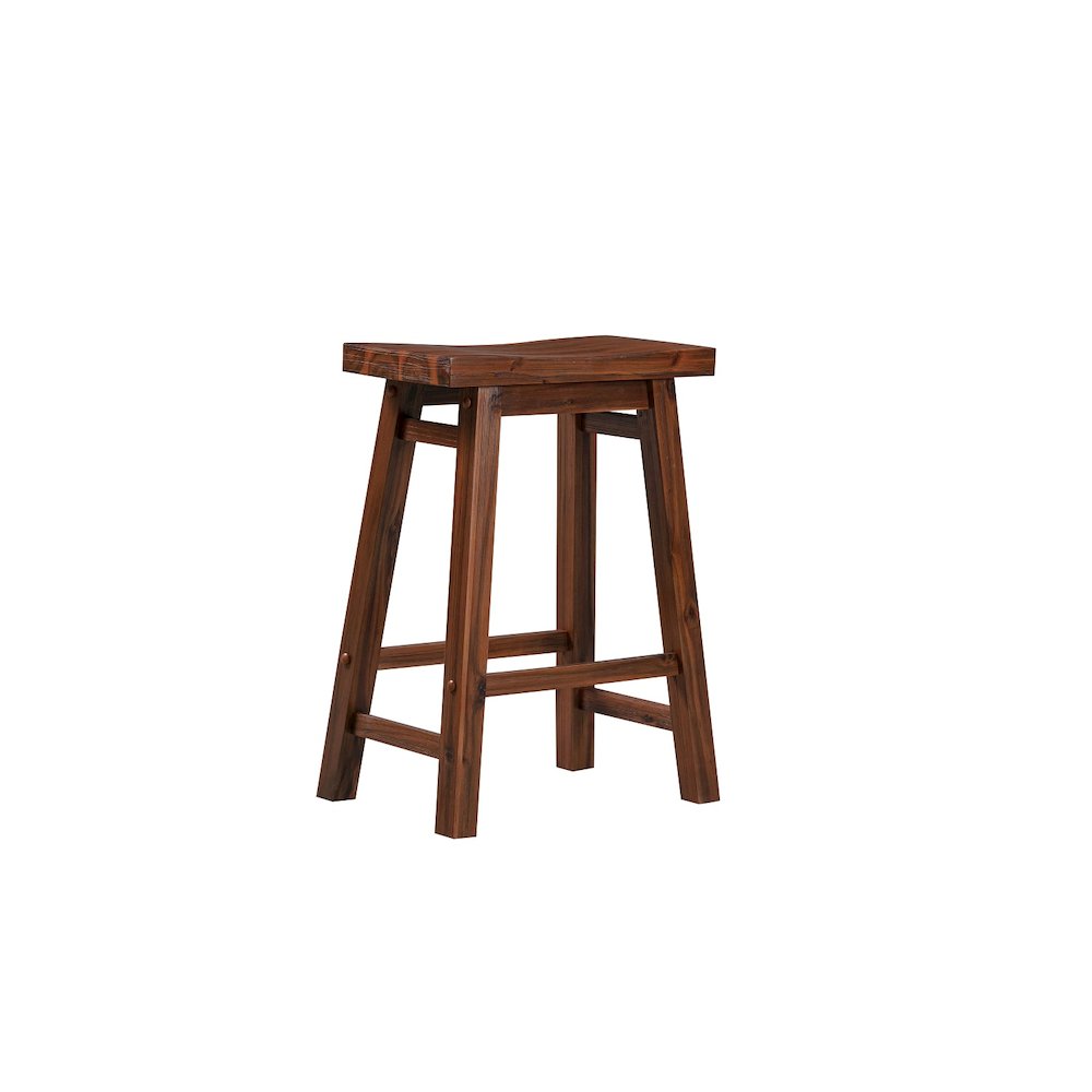 Sonoma Backless Saddle Counter Stools - Chestnut Wire-Brush - Set of 2. Picture 2