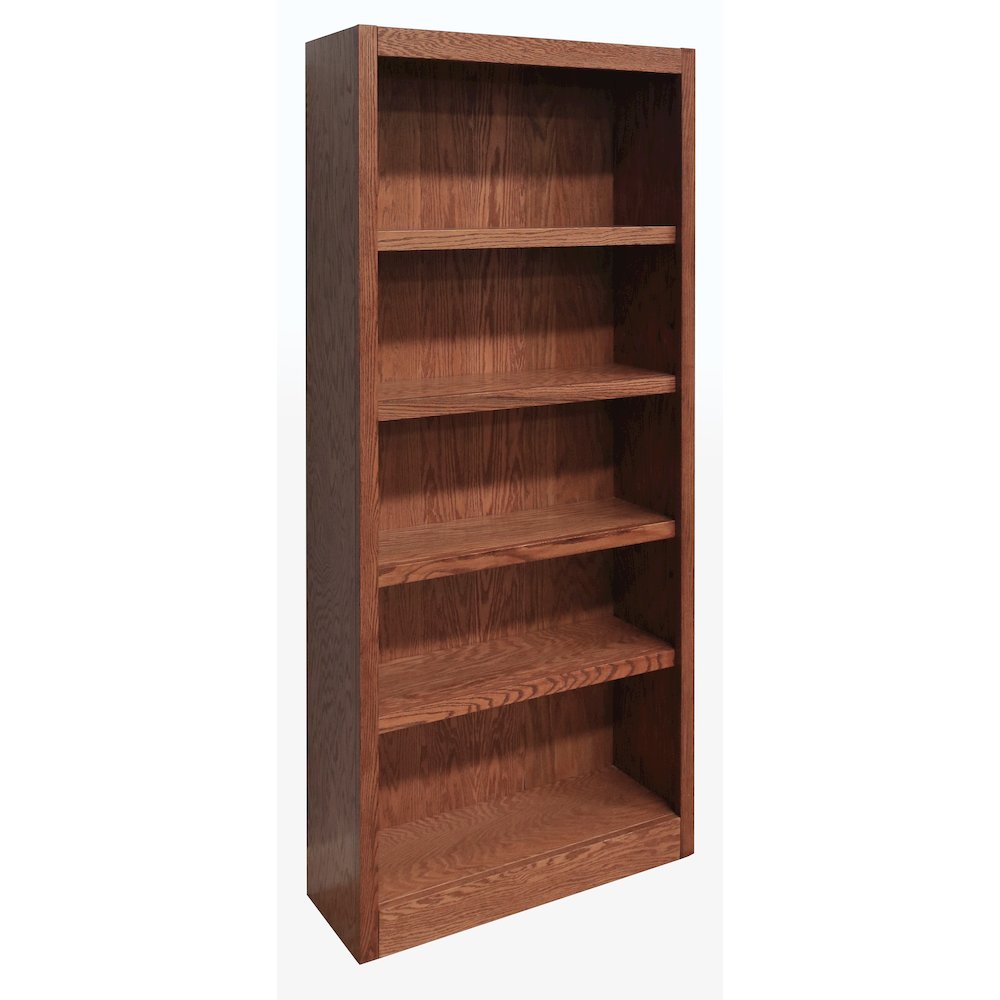 Concepts in Wood Single Wide Bookcase, 5 Shelves, Dry Oak Finish. Picture 5