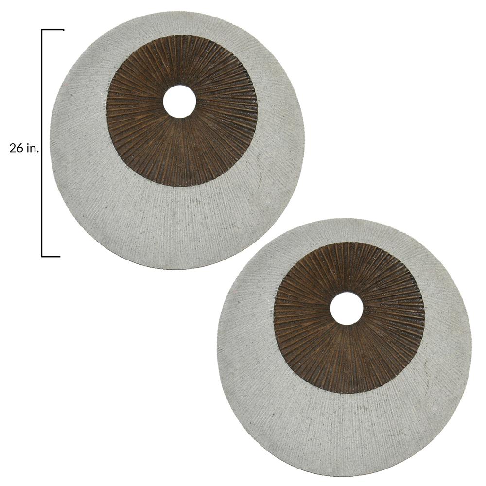 Round Double Layer Wall Decor, Ribbed Finish, 26" X 3.35". Picture 2