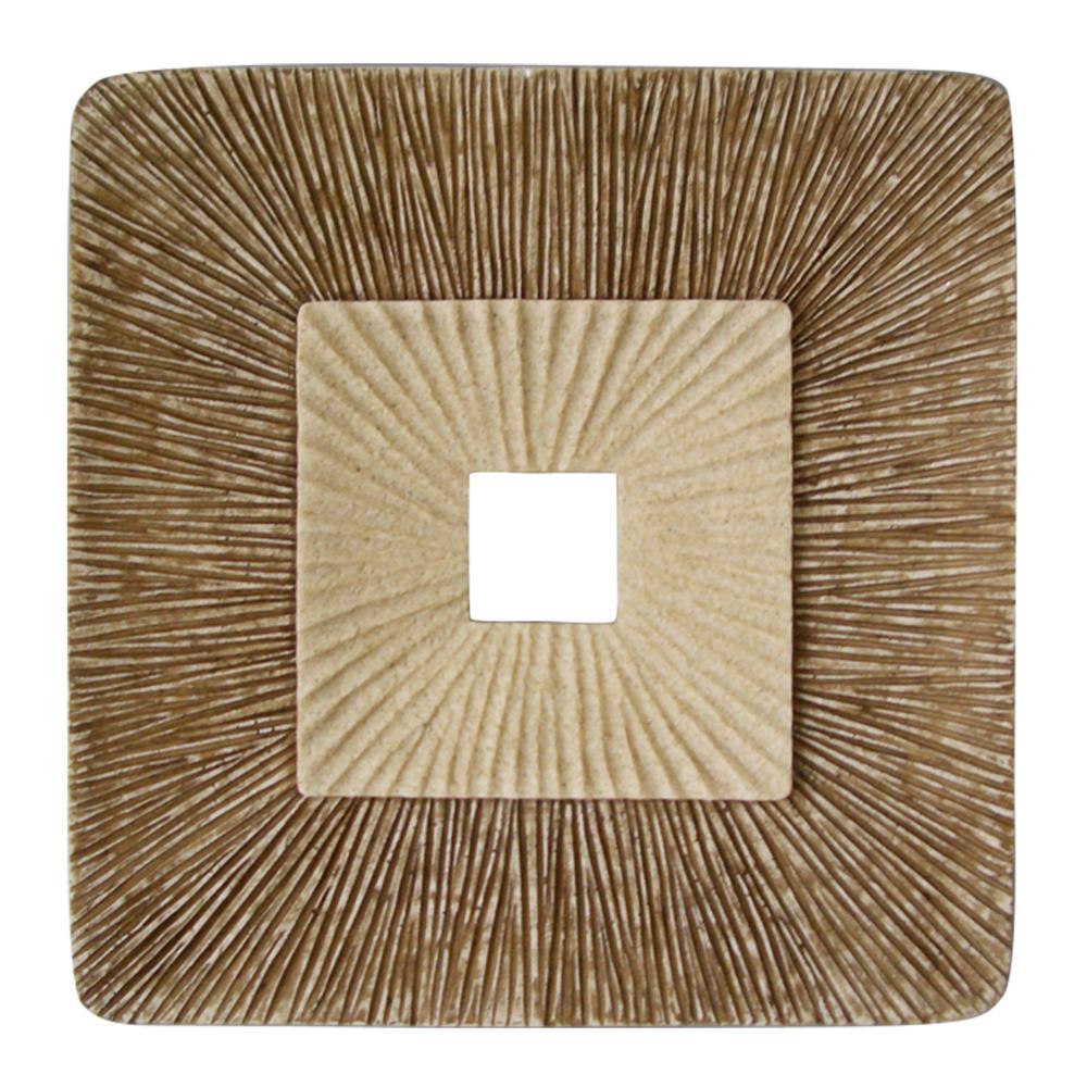Square Double Layer Ribbed Wall Plaque 14" X 2". Picture 1