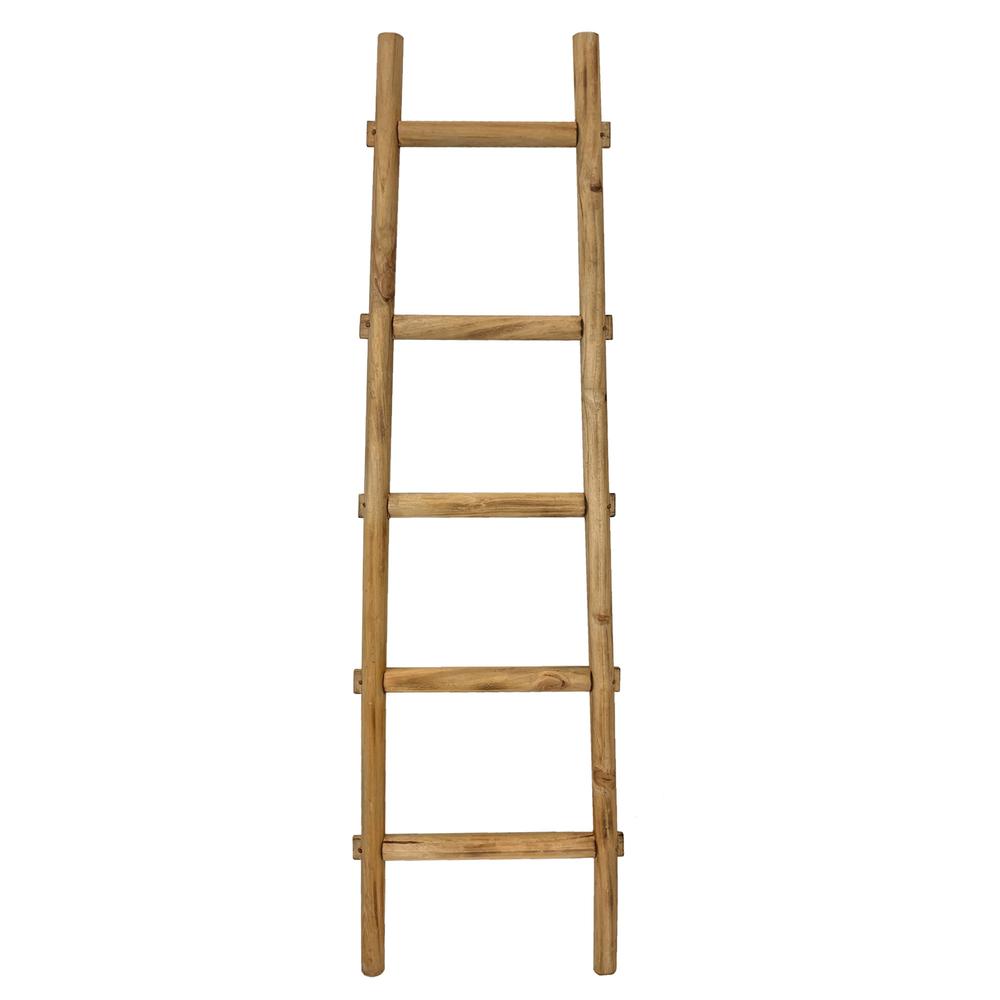Screen Gems 5 Step  Blankrock Decorative Wooden Ladder. Picture 1