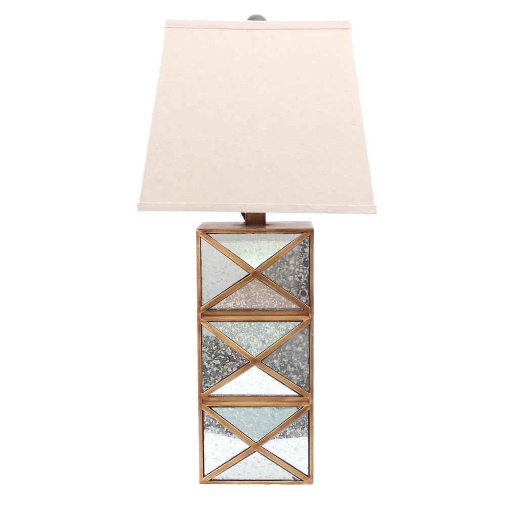 Modern Illusionary Table Lamp With Mirrored Gold Base. Picture 4