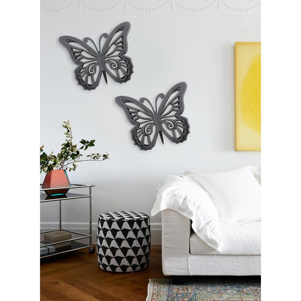 Rustic Butterfly Wooden Wall Decor With Black Finish. Picture 4