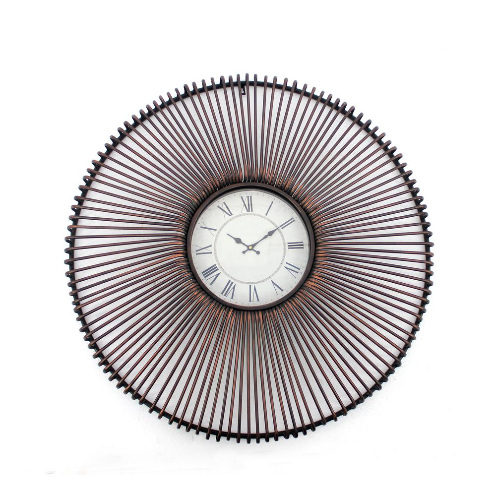 Industrial Metal Wall Clock With Cool Electric Fan Front Guard Shape. Picture 1