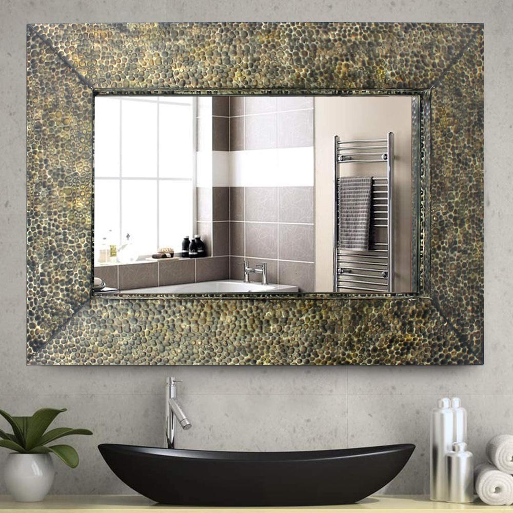 Coastal Dressing Mirror With Gravel-Like Mosaic Frame. Picture 1