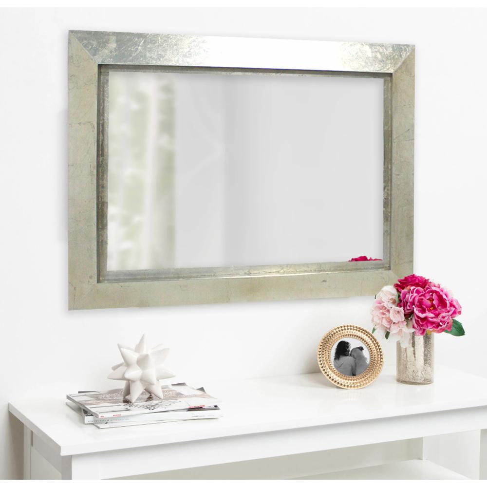 Contemporary Rectangular Silver Cosmetic Mirror. Picture 3