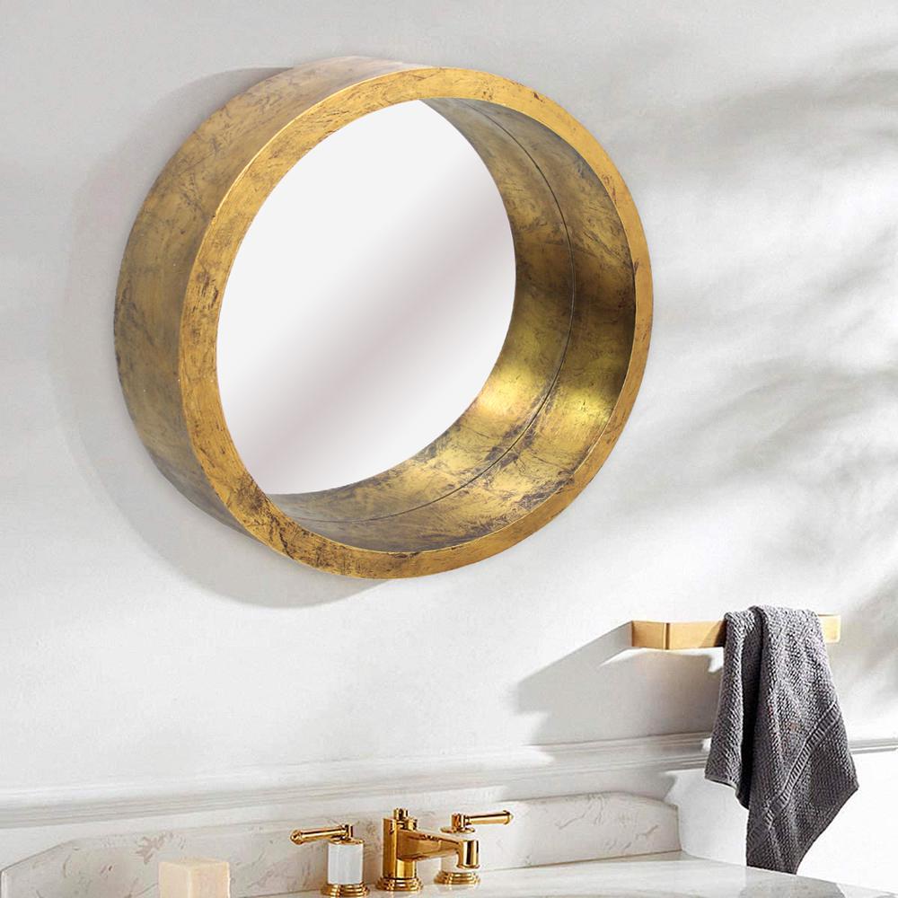 Contemporary Round Tray-Shaped Cosmetic Mirror. Picture 1