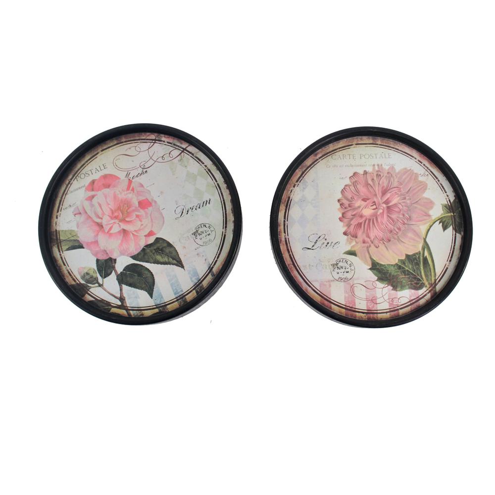 Rustic Living-Room Flower Plate Painting Set. Picture 1