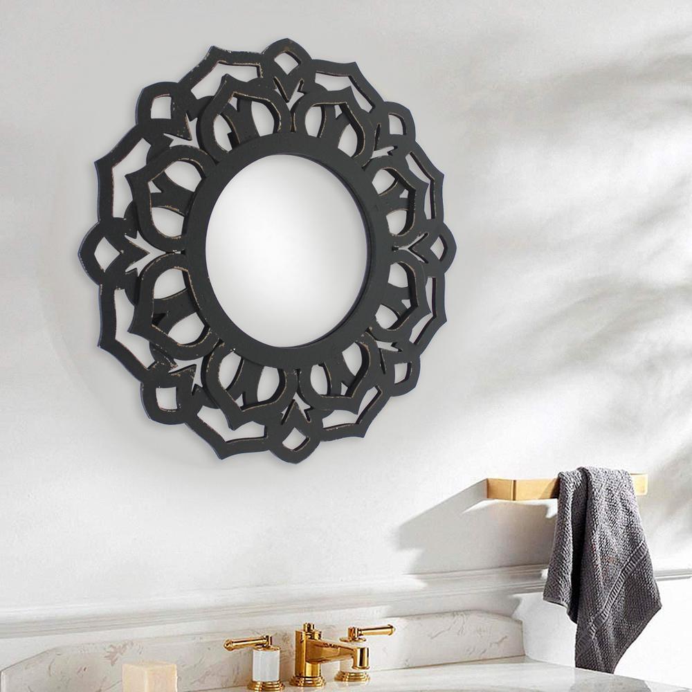 Traditional Lotus Wall Mirror. Picture 1