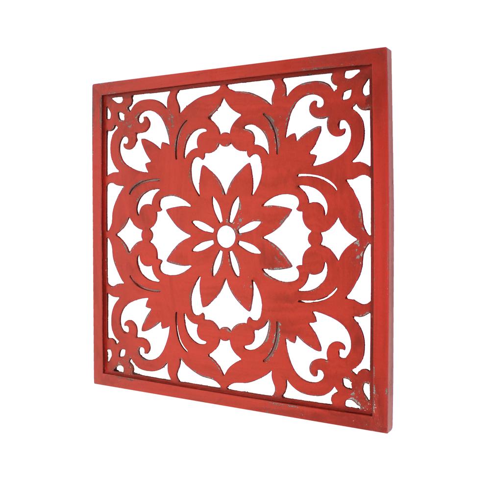 Vintage Red Floral Wall Plaque. Picture 2