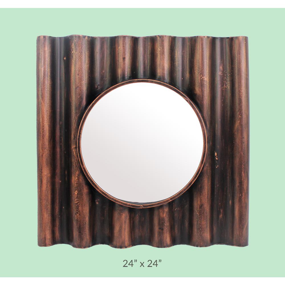 Traditional Panpipe-Like Wooden Cosmetic Mirror. Picture 3