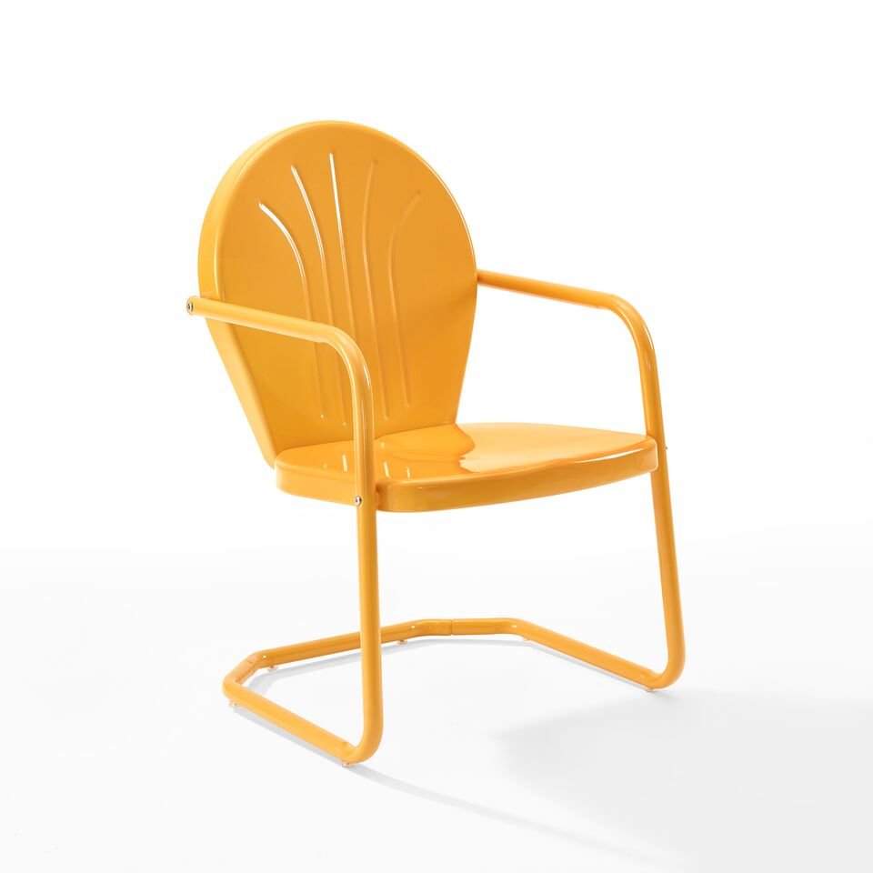 Griffith Outdoor Metal Armchair Tangerine Gloss. Picture 3