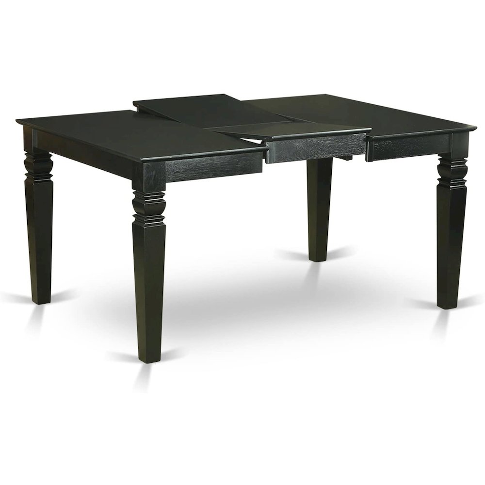 Weston  Rectangular  Dining  Table  with  18  in  butterfly  Leaf  in  Black. Picture 2