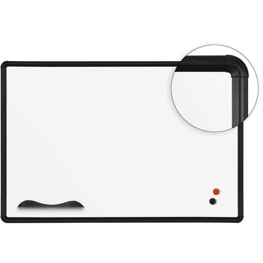 Magne-Rite Magnetic Dry Erase Board, 36 x 24, White, Silver Frame. Picture 1