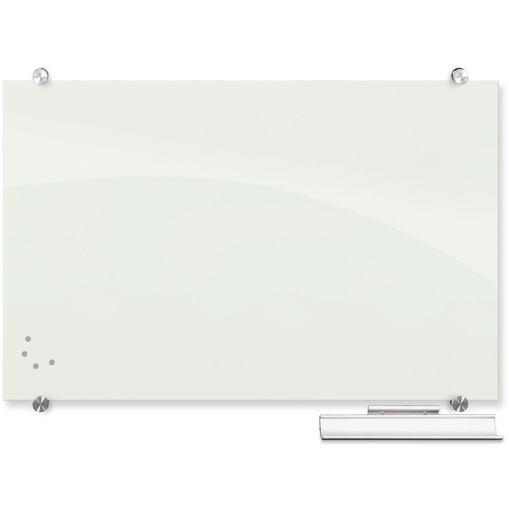 Visionary Magnetic Glass Board, Frameless, White Glossy, 36" x 24" x 1/8". Picture 1