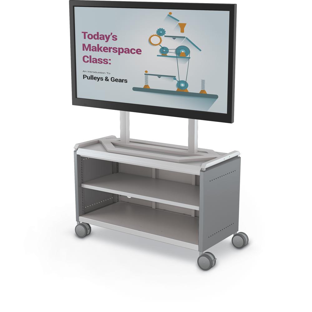 Compass Cabinet - Maxi H1 -Shelves / Casters / TV Mount - Cool Grey. Picture 2