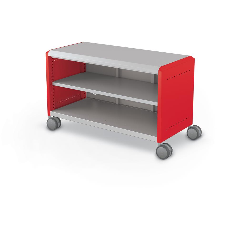 Compass Cabinet - Maxi H1 -Shelves / Casters - Red. Picture 1