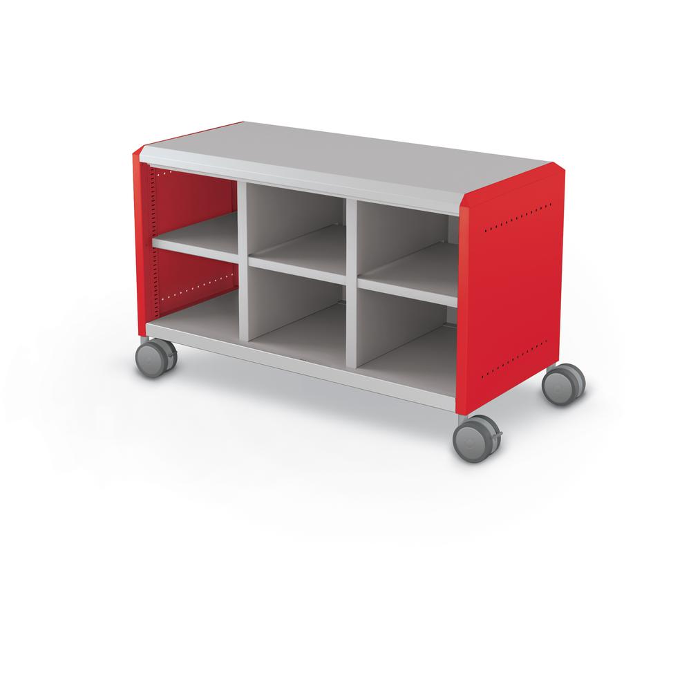 Compass Cabinet - Maxi H1 -Cubbies / Casters - Red. Picture 1