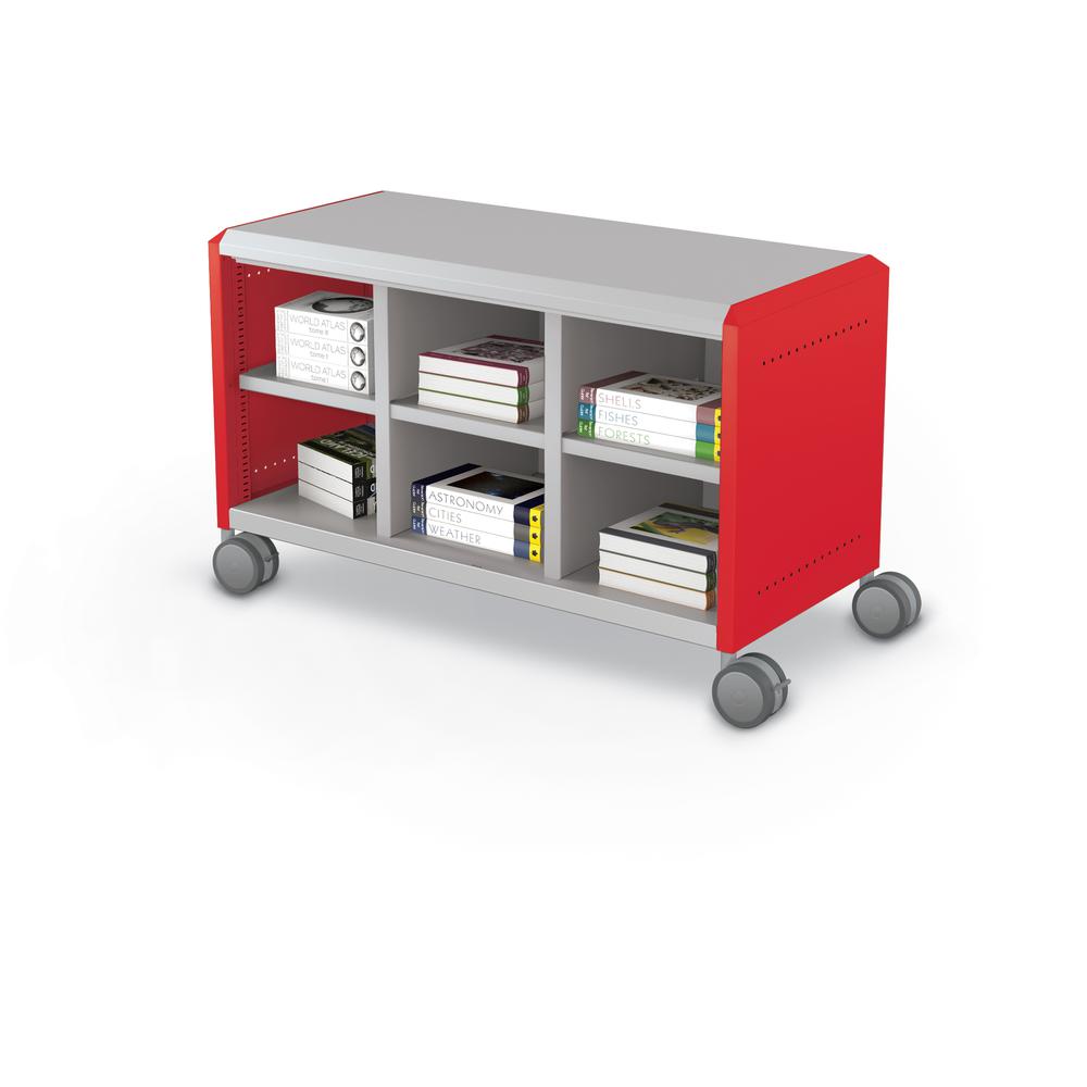 Compass Cabinet - Maxi H1 -Cubbies / Casters - Red. Picture 2