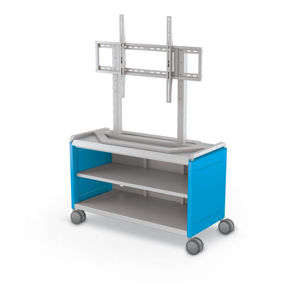 Compass Cabinet - Maxi H1 -Shelves / Casters / TV Mount - Blue. Picture 1