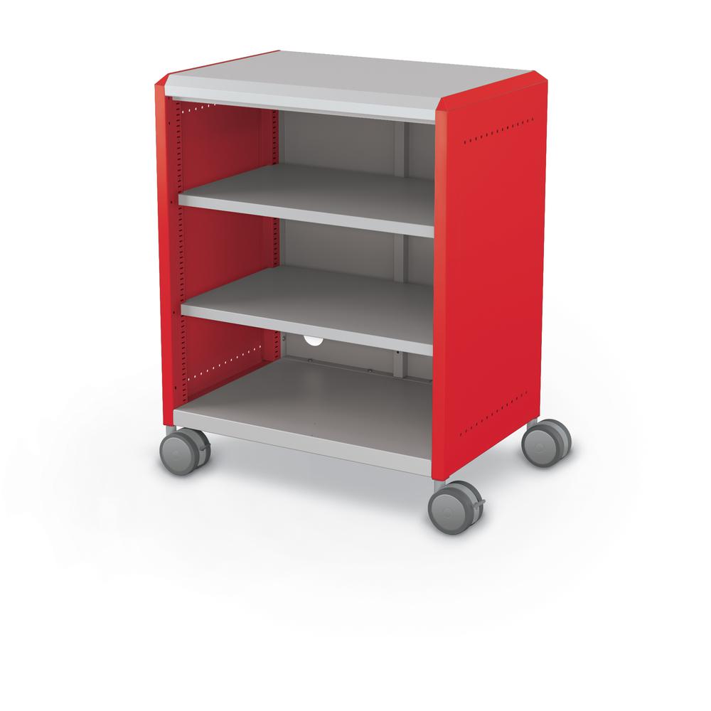 Compass Cabinet - Midi H2 -Shelves / Casters - Red. Picture 1