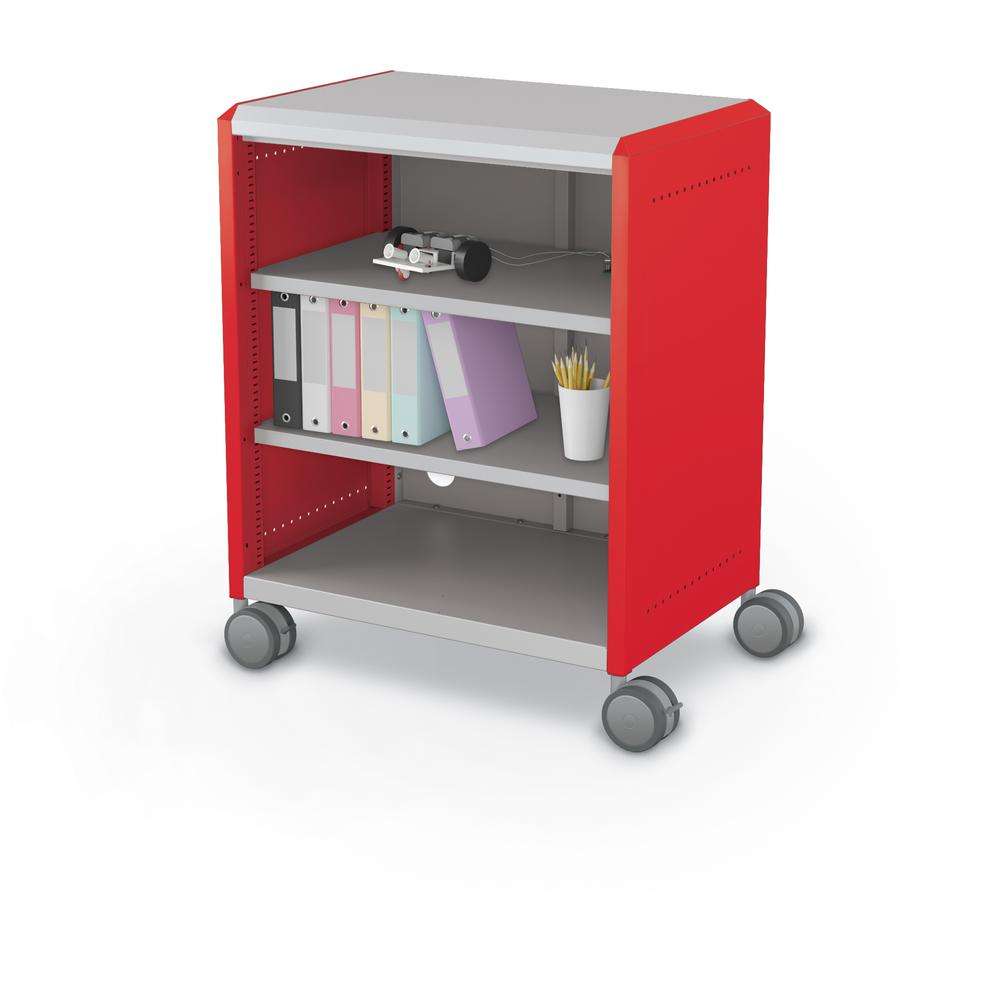 Compass Cabinet - Midi H2 -Shelves / Casters - Red. Picture 2