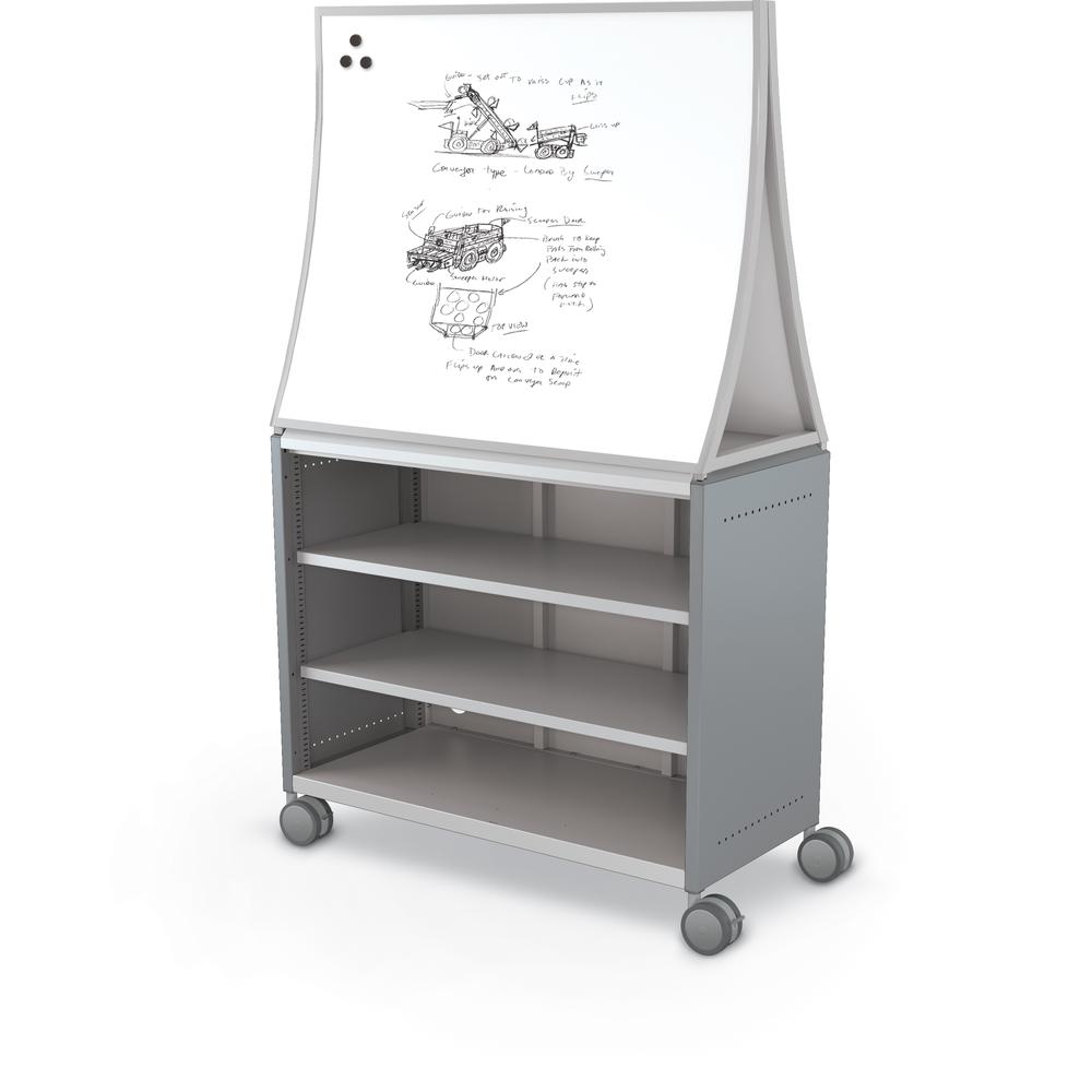 Compass Cabinet - Maxi H2 -Shelves / Casters / Ogee Board - Cool Grey. Picture 1