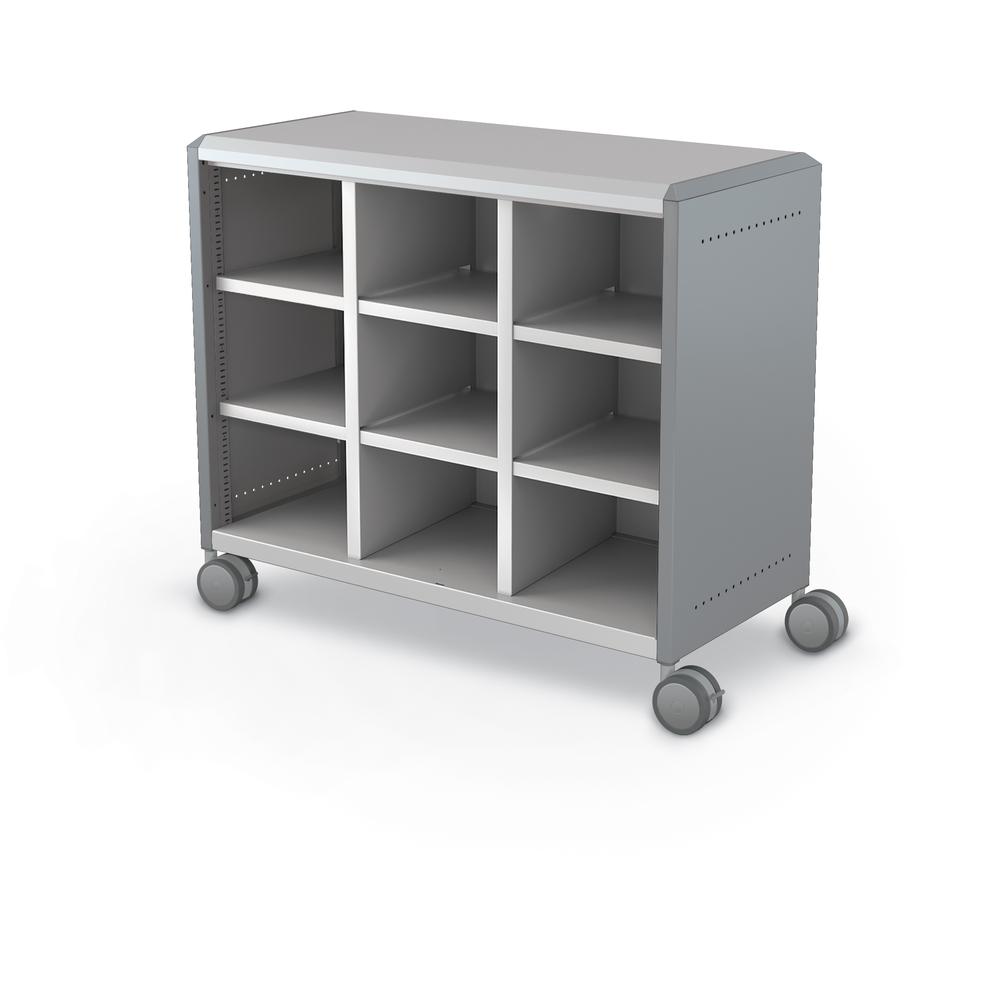Compass Cabinet - Maxi H2 -Cubbies / Casters - Cool Grey. Picture 1