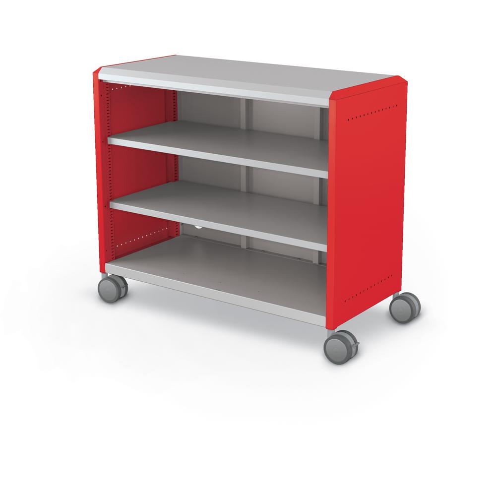 Compass Cabinet - Maxi H2 -Shelves / Casters - Red. Picture 1
