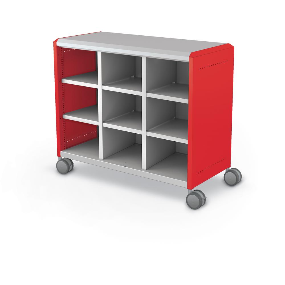 Compass Cabinet - Maxi H2 -Cubbies / Casters - Red. Picture 1