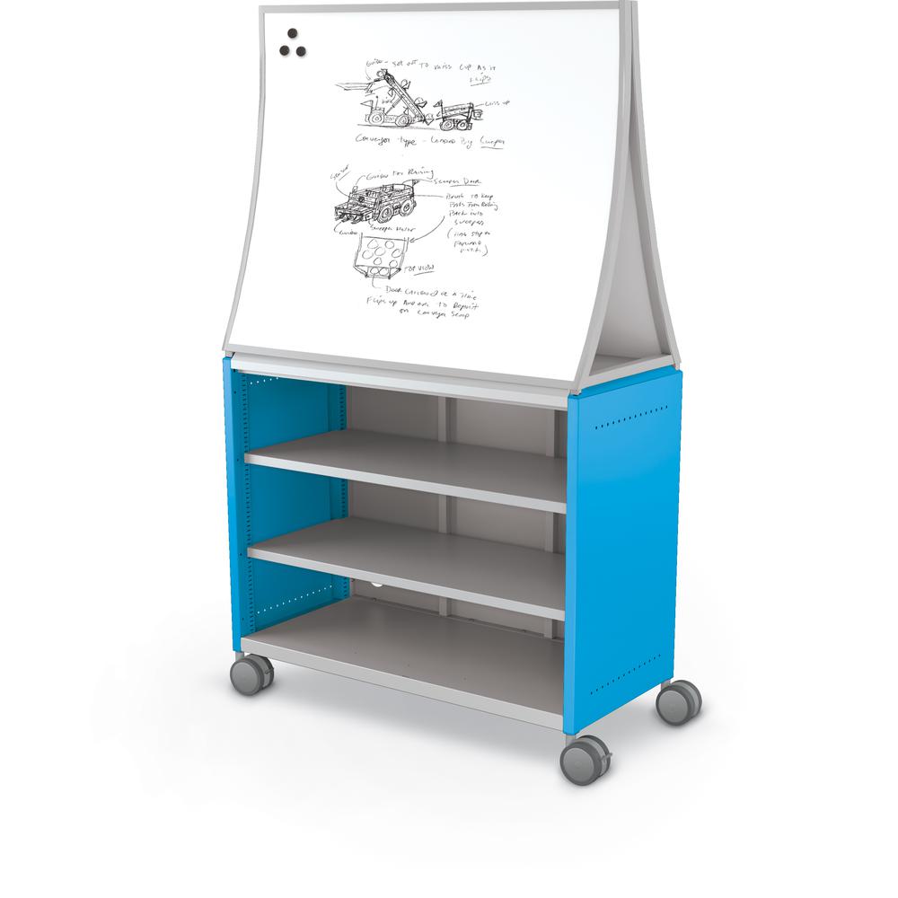 Compass Cabinet - Maxi H2 -Shelves / Casters / Ogee Board - Blue. Picture 1