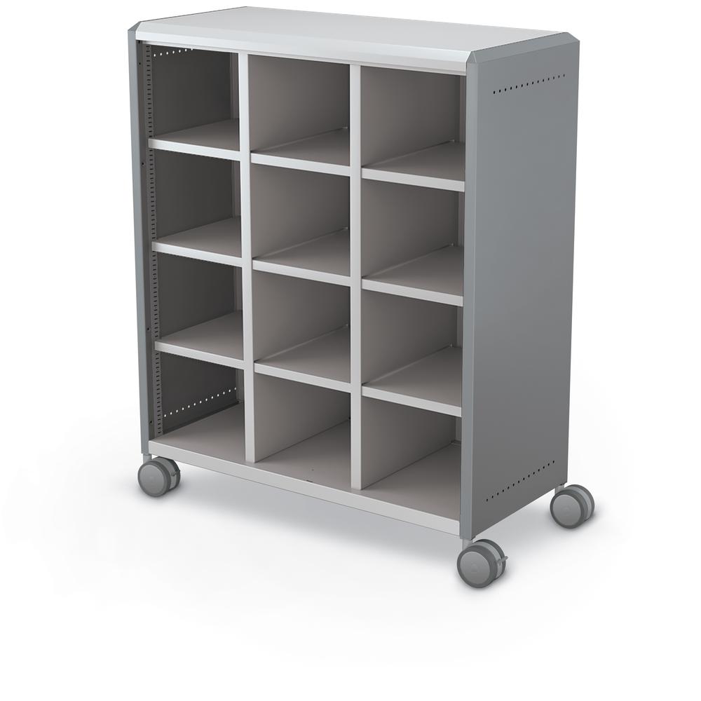 Compass Cabinet - Maxi H3 -Cubbies / Casters- Cool Grey. Picture 1