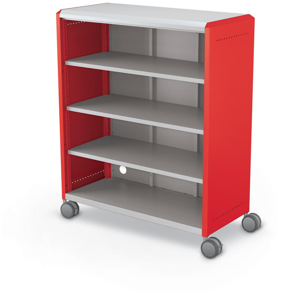 Compass Cabinet - Maxi H3 -Shelves / Casters - Red. Picture 1