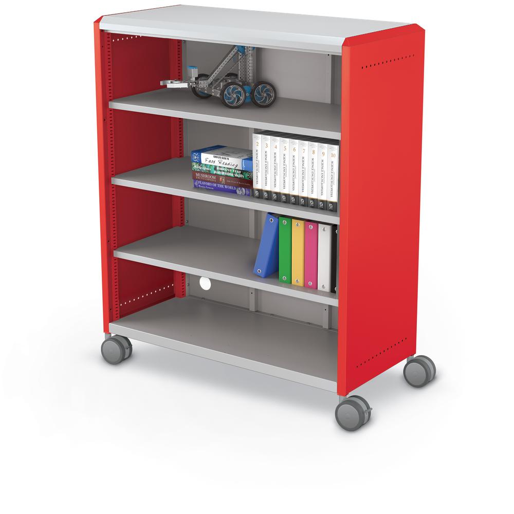 Compass Cabinet - Maxi H3 -Shelves / Casters - Red. Picture 2