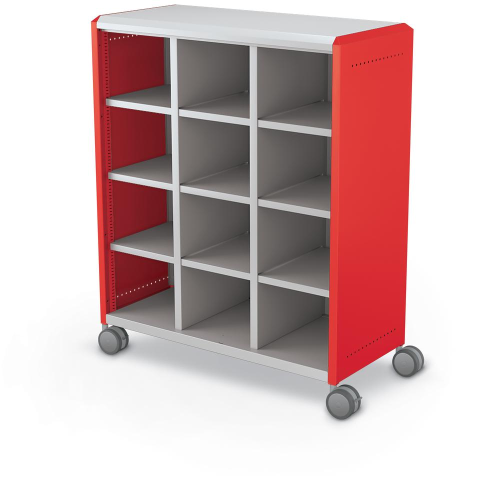 Compass Cabinet - Maxi H3 -Cubbies / Casters- Red. Picture 1