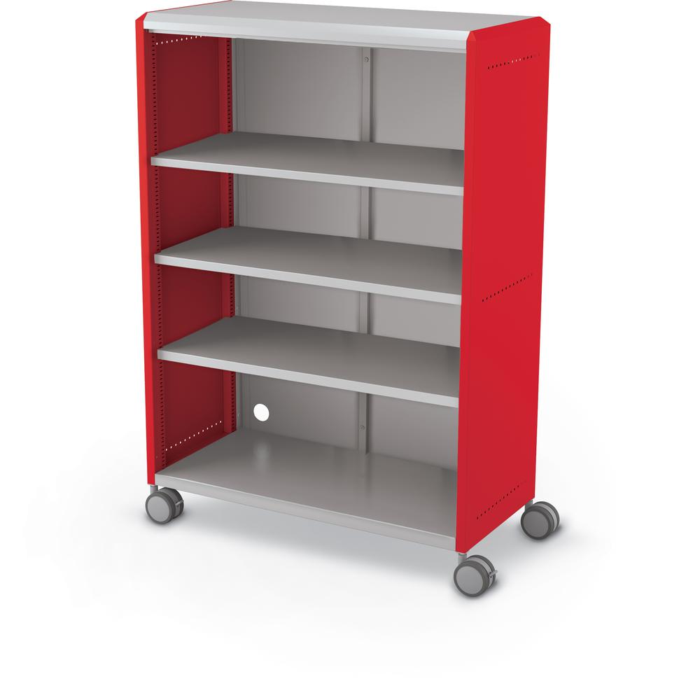 Compass Cabinet - Grande -Shelves / Casters - Red. Picture 1