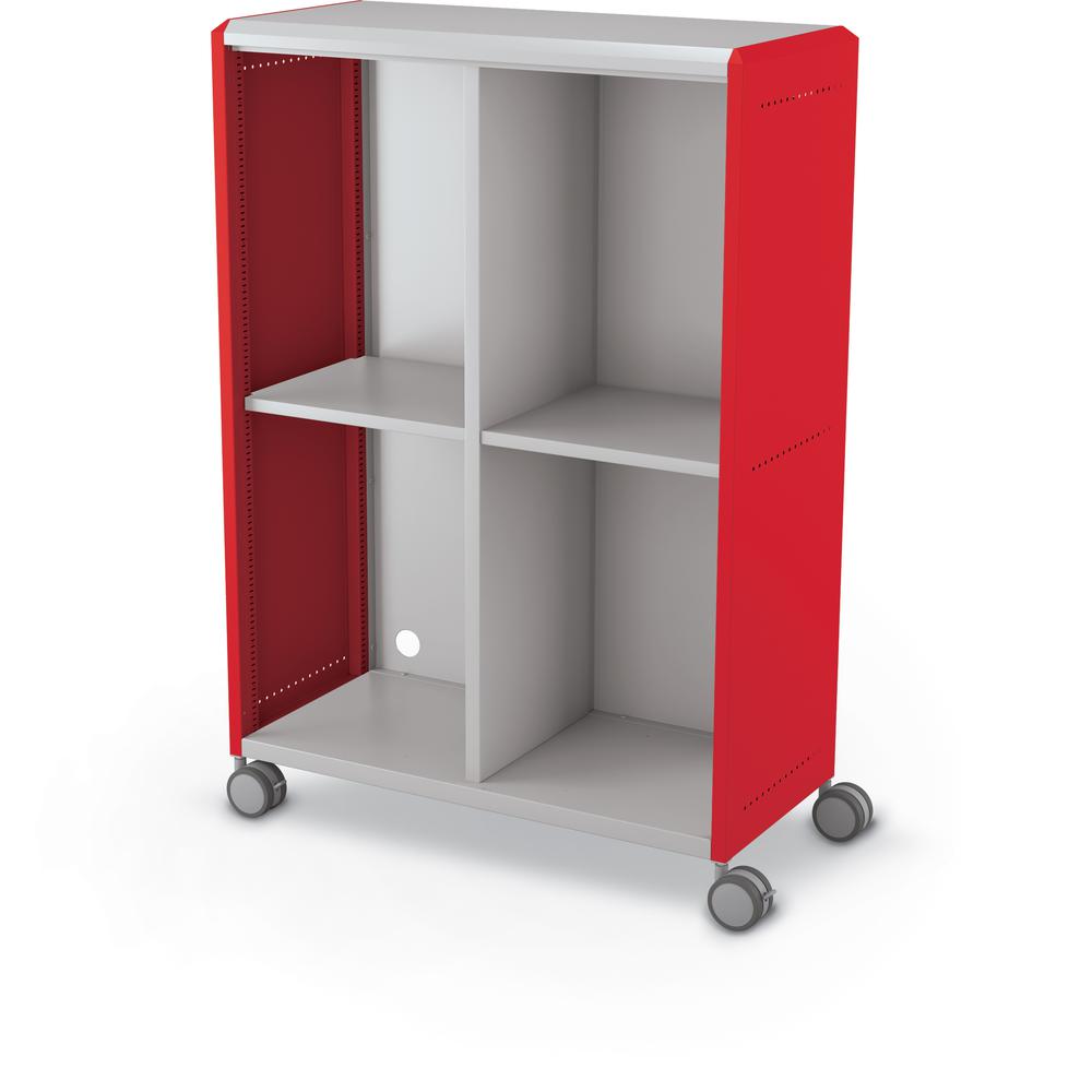 Compass Cabinet - Grande -Cubbies / Casters- Red. Picture 1